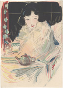 Modern Woman in Café (untitled)